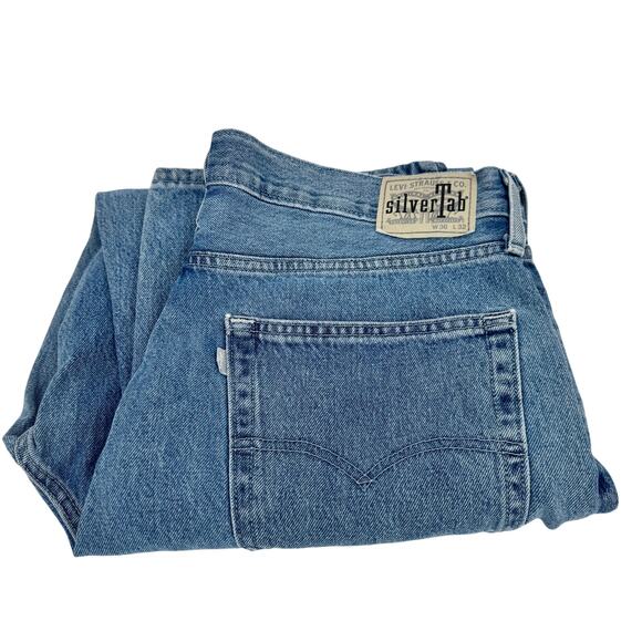 Levi's Silver Tab Jeans Mens 36x32 (36x30 ACTUAL) Loose Fit Blue Denim - Picture 1 of 11